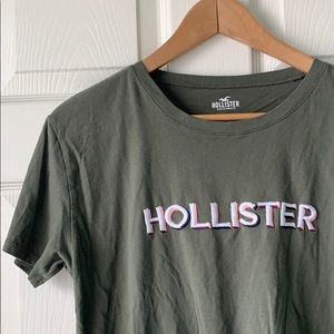 Hollister Front Tie Embroidered Tee